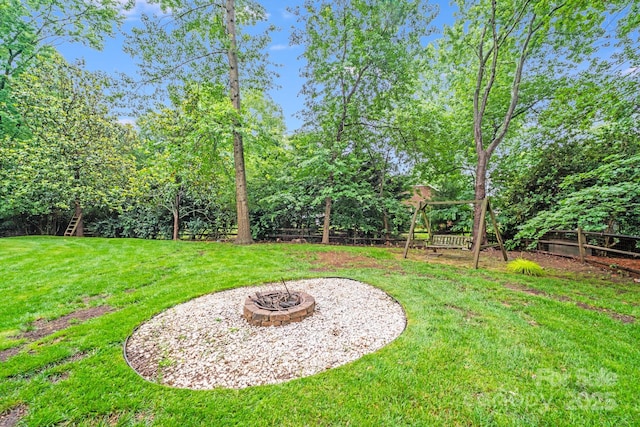 16512 Kimbolten Dr, Huntersville, NC 28078 - view of yard featuring a fire pit