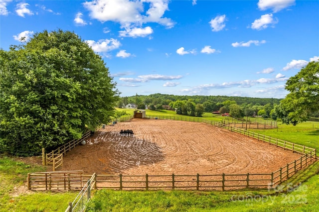 296 Hicks Creek Rd, Troutman, NC 28166 - view of yard featuring an outdoor riding arena and a rural view