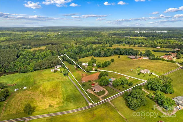 296 Hicks Creek Rd, Troutman, NC 28166 - aerial overview of property's location featuring a forest and property parcel outlined