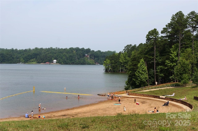 296 Hicks Creek Rd, Troutman, NC 28166 - water view featuring a forest