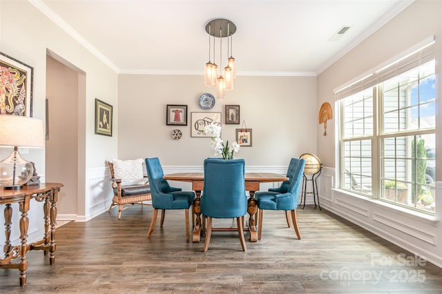 5092 Nighthawk Dr, Indian Land, SC 29707 - dining area featuring crown molding and wood finished floors