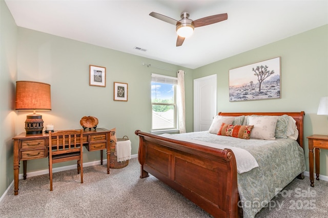 5092 Nighthawk Dr, Indian Land, SC 29707 - bedroom featuring carpet flooring, baseboards, and ceiling fan