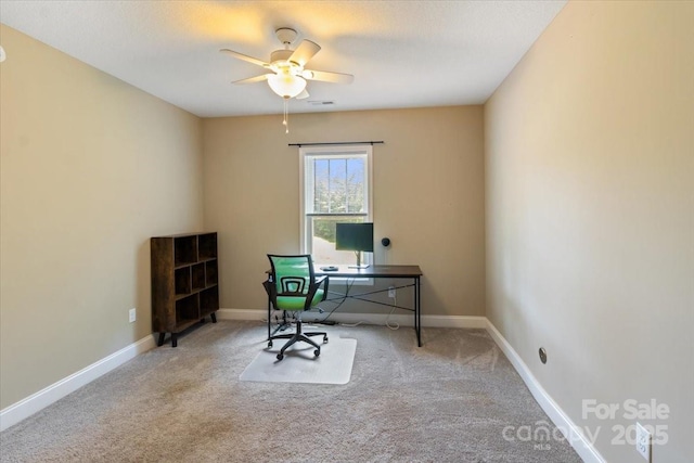 39 Curtis Miles Rd, Alexander, NC 28701 - carpeted office featuring ceiling fan and baseboards