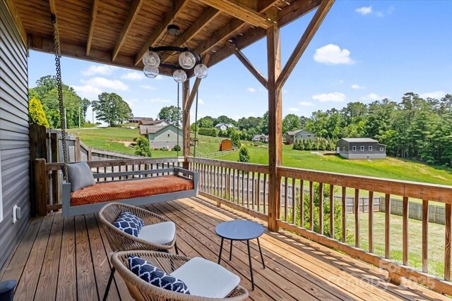 39 Curtis Miles Rd, Alexander, NC 28701 - deck with a yard