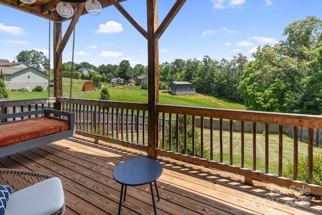 39 Curtis Miles Rd, Alexander, NC 28701 - wooden deck with a lawn