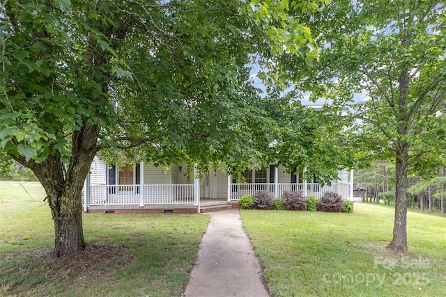 130 Merton Rd, Lawndale, NC 28090 - view of property hidden behind natural elements with crawl space, covered porch, and a front yard
