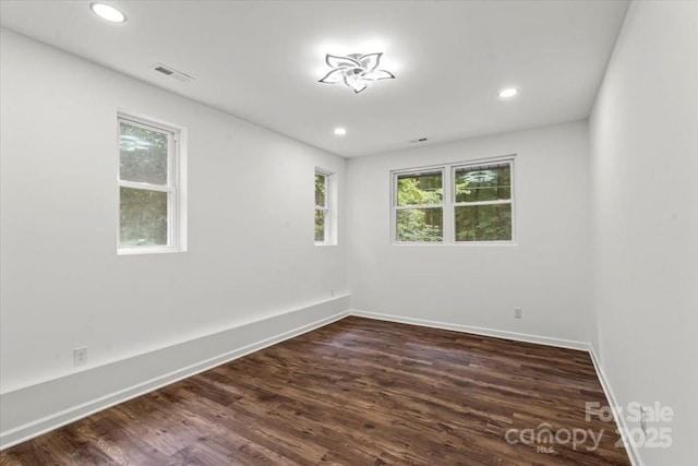 704 W Border St, Dallas, NC 28034 - empty room featuring baseboards, dark wood-style flooring, and recessed lighting