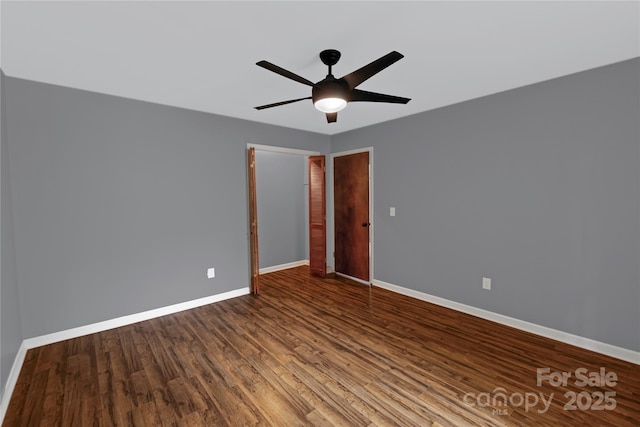 106 Edith Dr, Mauldin, SC 29662 - spare room featuring wood finished floors, baseboards, and a ceiling fan