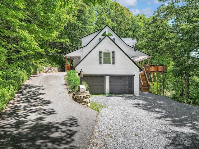 505 Middle Top Loop, Maggie Valley, NC 28751 - view of side of property featuring driveway, stairs, and a garage