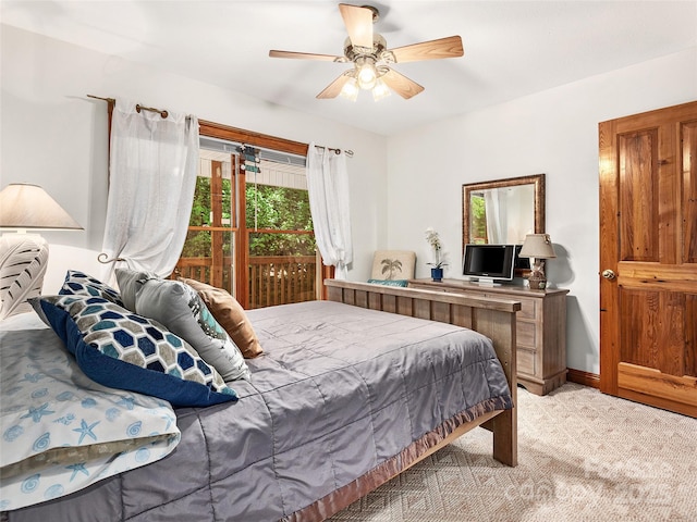 505 Middle Top Loop, Maggie Valley, NC 28751 - bedroom with light carpet and a ceiling fan