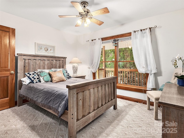 505 Middle Top Loop, Maggie Valley, NC 28751 - bedroom with ceiling fan, access to exterior, and baseboards