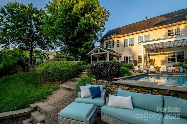 1849 Still Water Ln, Indian Land, SC 29707 - swimming pool with an outdoor living space, a gazebo, and a patio area