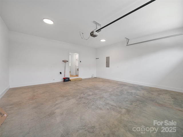 241 Millbrae Loop, Hendersonville, NC 28791 - garage with a garage door opener, electric panel, recessed lighting, and baseboards