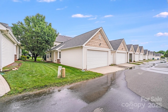 2065 Gable Way Ln, Matthews, NC 28104 - view of side of property featuring a residential view, a yard, and a shingled roof