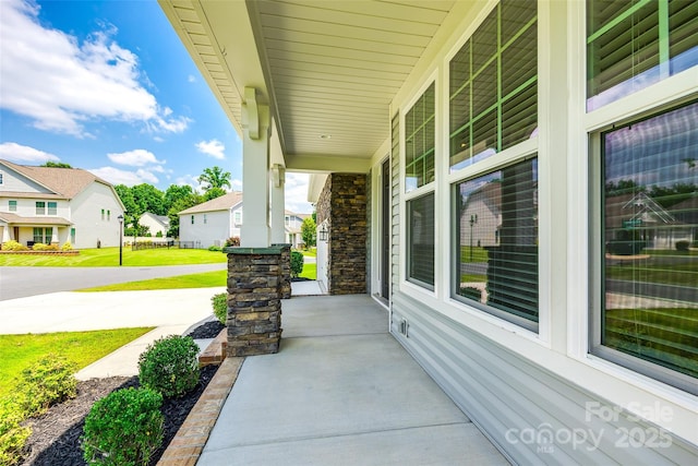 173 Morgans Branch Rd, Belmont, NC 28012 - covered porch with a residential view