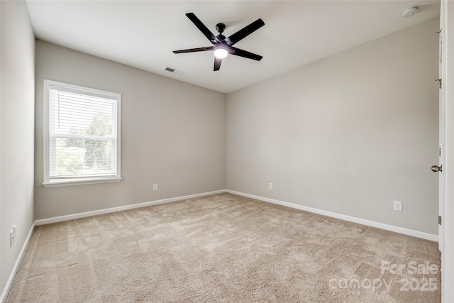 173 Morgans Branch Rd, Belmont, NC 28012 - spare room with a smoke detector, baseboards, carpet flooring, and a ceiling fan