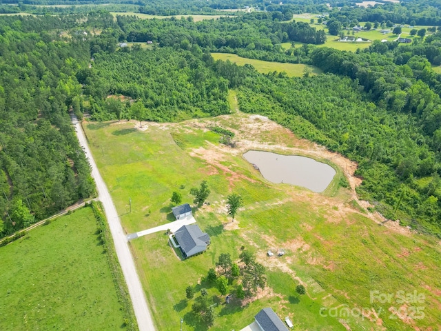 2737 Bobcat Rd, Heath Springs, SC 29058 - drone / aerial view of a large body of water and a heavily wooded area