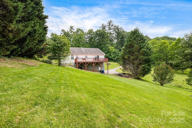 101 Michael Ct, Leicester, NC 28748 - view of green lawn with a wooden deck