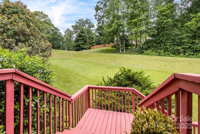 101 Michael Ct, Leicester, NC 28748 - wooden deck with a yard and view of wooded area