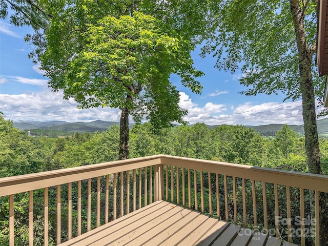 573 Valeria Ln, Pisgah Forest, NC 28768 - wooden terrace featuring a mountain view
