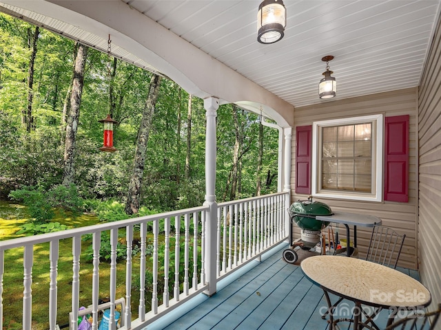 573 Valeria Ln, Pisgah Forest, NC 28768 - wooden terrace featuring area for grilling