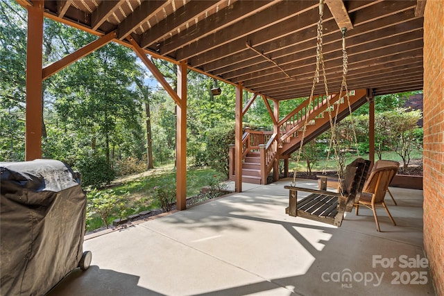4740 Myers Ln, Harrisburg, NC 28075 - view of patio / terrace with stairs and grilling area