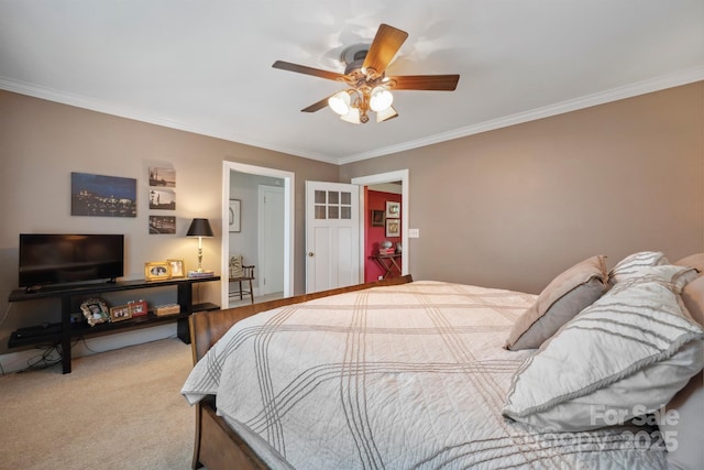 81 21st Ave NW, Hickory, NC 28601 - bedroom featuring crown molding, carpet, and a ceiling fan
