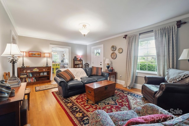 81 21st Ave NW, Hickory, NC 28601 - living area with ornamental molding and wood finished floors