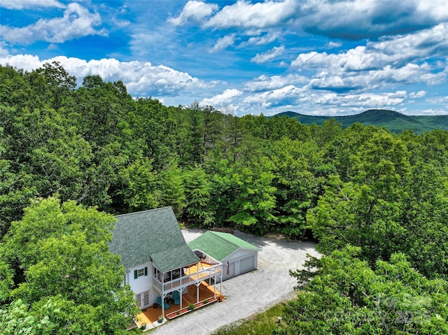 186 Hawks Point Dr, Zirconia, NC 28790 - aerial view of property and surrounding area with a heavily wooded area