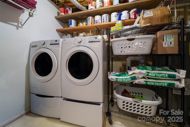 186 Hawks Point Dr, Zirconia, NC 28790 - laundry room featuring washer and clothes dryer and baseboards