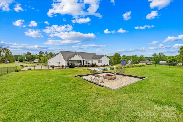 106 Laren Rd, Shelby, NC 28152 - view of yard with a fire pit and a patio