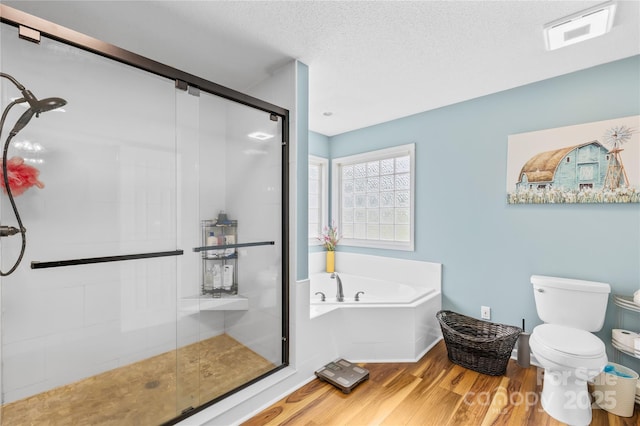 106 Laren Rd, Shelby, NC 28152 - full bath with wood finished floors, a bath, a stall shower, and a textured ceiling