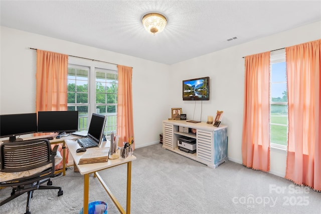 106 Laren Rd, Shelby, NC 28152 - office area featuring light carpet and a textured ceiling