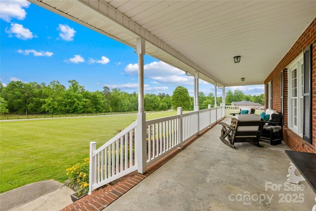 106 Laren Rd, Shelby, NC 28152 - porch with a yard and view of scattered trees
