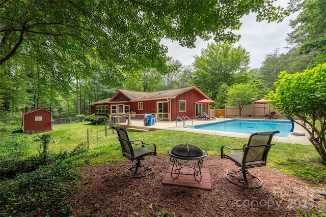 12 Surrey Run, Hendersonville, NC 28791 - view of pool with a fire pit, a deck, and a patio area