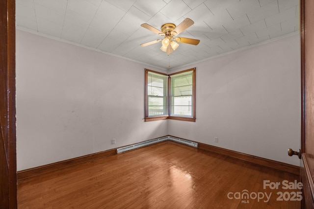 216 Hillcrest Pl, Salisbury, NC 28144 - unfurnished room with crown molding, wood finished floors, ceiling fan, and baseboards