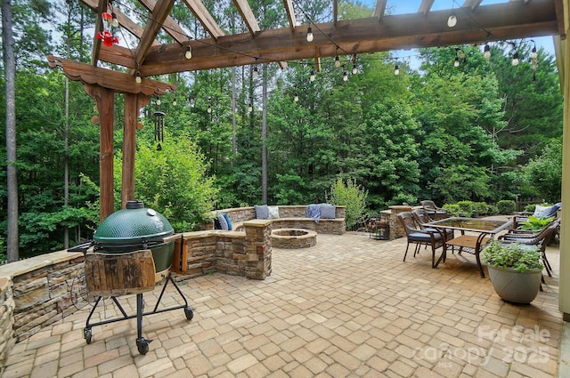 110 St Sophia Ct, Mooresville, NC 28117 - view of patio / terrace featuring an outdoor fire pit