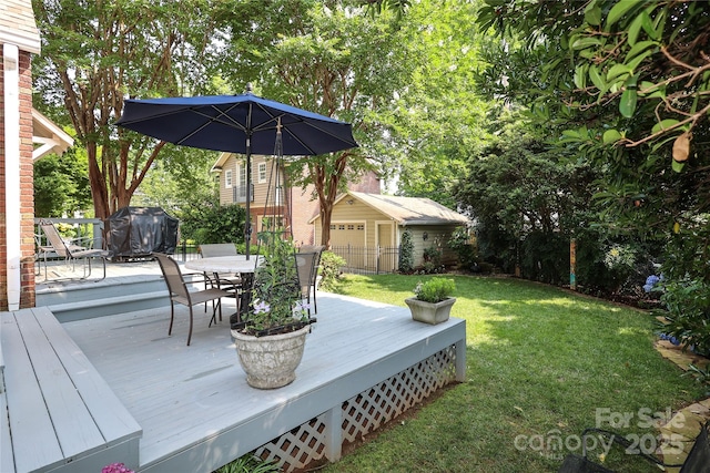 1021 Isleworth Ave, Charlotte, NC 28203 - wooden deck with outdoor dining area and grilling area