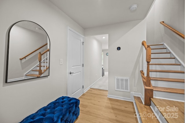 3108 Beeler Ln, Charlotte, NC 28208 - stairs with wood finished floors and baseboards