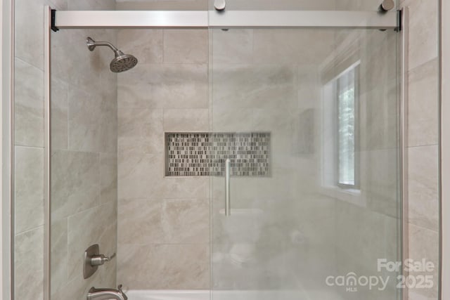 44 Falls Creek Rd, Pisgah Forest, NC 28768 - bathroom with shower / bath combination with glass door