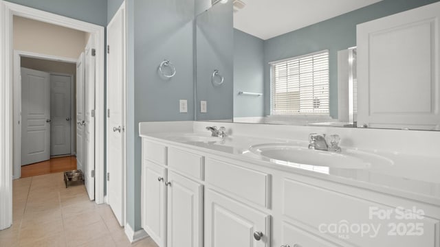 424 Paperbark Ln, Rock Hill, SC 29732 - bathroom with double vanity and tile patterned flooring