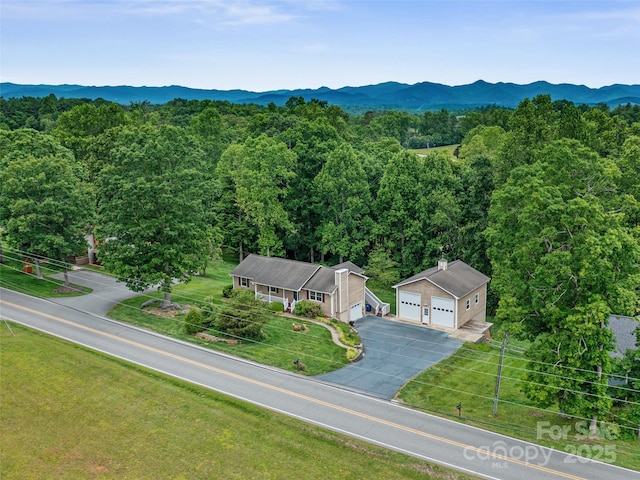 321 Jupiter Rd, Weaverville, NC 28787 - bird's eye view of a mountain backdrop and a heavily wooded area