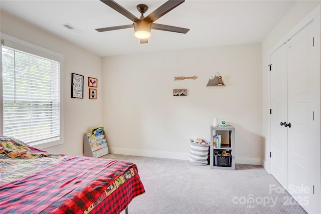 1062 Willow Ridge Ln, Fort Mill, SC 29707 - carpeted bedroom featuring baseboards, a ceiling fan, and a closet