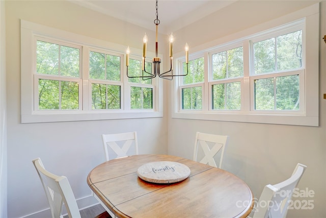 1062 Willow Ridge Ln, Fort Mill, SC 29707 - dining area featuring a chandelier and plenty of natural light