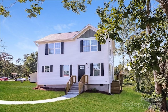 515 Kings Mountain St, Clover, SC 29710 - view of front of home with crawl space and a front lawn