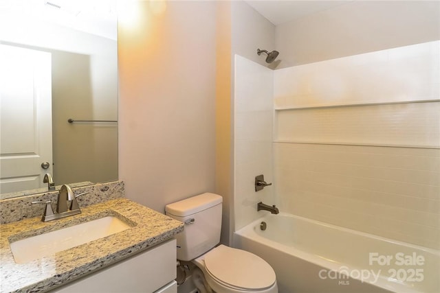 515 Kings Mountain St, Clover, SC 29710 - bathroom featuring toilet, vanity, and washtub / shower combination