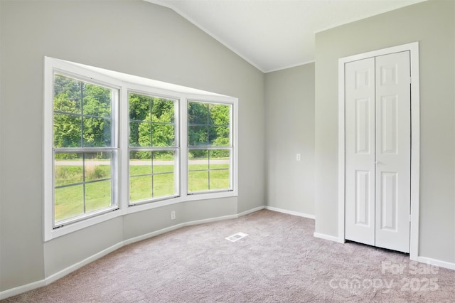 1016 S D Ave, Maiden, NC 28650 - unfurnished bedroom with carpet, multiple windows, a closet, baseboards, and lofted ceiling