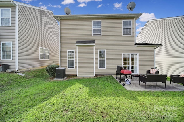 920 Old Forester Ln, Charlotte, NC 28214 - rear view of house featuring cooling unit, a patio, a lawn, and an outdoor living space