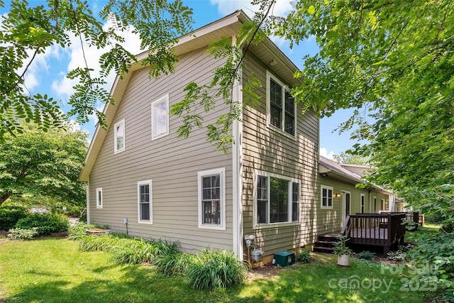 1 Teresa Way, Black Mountain, NC 28711 - view of side of home featuring a deck and a lawn