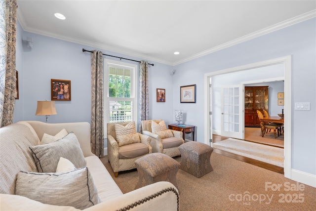 738 Rocky Hollow Trl, Clover, SC 29710 - living room with crown molding, recessed lighting, and baseboards